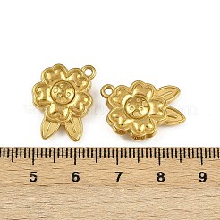 304ステンレスペンダント  イオンプレーティング（ip）  花のチャーム  18KGP本金メッキ  19.5x15.5x5.5mm  穴：1.6mm&nbsp;STAS-I342-02G