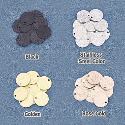 40個4色イオンプレーティング（IP）ステンレスペンダント  フラットラウンド  ミックスカラー  15x1mm  穴：1.5mm  10個/カラー&nbsp;STAS-UN0026-98