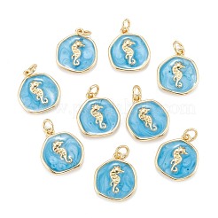 Brass Enamel Pendants&nbsp;KK-A155-08G