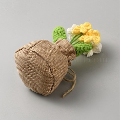 Plush Artificial Flower Pot Plants Display Decoration&nbsp;DJEW-WH20023-008B