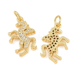 Brass Micro Pave Clear Cubic Zirconia Pendants&nbsp;CU-CBA765C-23G