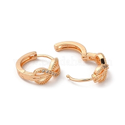 Brass Hoop Earrings with Rhinestone&nbsp;EJEW-K256-97KCG