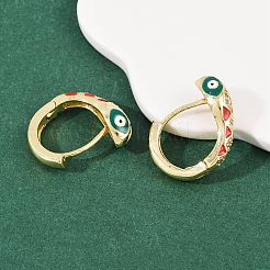 Brass Micro Pave Cubic Zirconia Hoop Earrings&nbsp;EJEW-B146-02G-05
