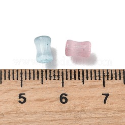 模造ヒスイのガラスビーズ  竹  ミックスカラー  6x4mm  穴：1.5mm  約70個/10g&nbsp;GLAA-P073-07