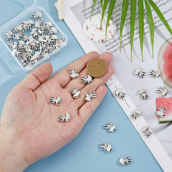 チベットスタイルの合金ビーズ50個。  カドミウムフリー＆鉛フリー  クラゲ  アンティークシルバー  14x11.5x4mm  穴：1.6mm  約578個/1000g&nbsp;FIND-DC0006-79