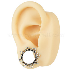 Hollow Out Flower Brass Alloy Ear Tunnels&nbsp;FS-WG7C815-14