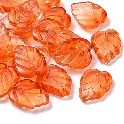 Autumn Theme Two-Tone Transparent Glass Charms&nbsp;GLAA-YW0001-53C