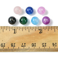 丸型模造キャットアイ樹脂ビーズ25個  グリッターパウダー付き  パープル  8mm  穴：1.6~1.8mm&nbsp;RESI-FS0001-65C