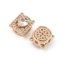 Rack Plating Brass Micro Pave Cubic Zirconia Beads&nbsp;KK-F879-07G