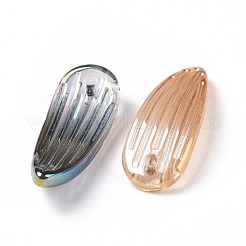 電気メッキガラスチャーム  花弁  ミックスカラー  26x9x2.5mm  穴：1.4mm&nbsp;EGLA-T014-10