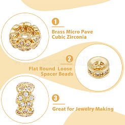 12Pcs 6 Style Brass Micro Pave Cubic Zirconia Spacer Beads&nbsp;KK-DC0003-52