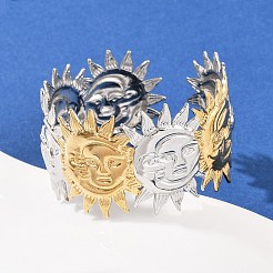 304 Stainless Steel Cuff Bangles for Women&nbsp;BJEW-G757-13GP