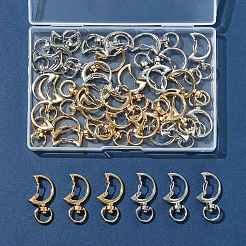 40色の合金製回転スナップフック留め具2個。  ミックスカラー  ムーン  33x16.8x5.6mm  穴：5x9.1mm  20個/カラー&nbsp;FIND-FS0004-73A