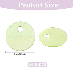 PVCスパンコール/スパンコールペンダント2400個  フラットラウンド  芝生の緑  6mm&nbsp;FIND-HY0005-24B