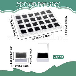 24-Grid Transparent Acrylic Loose Diamond Package Organizer Boxes&nbsp;CON-WH0085-207B