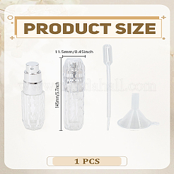 プラスチックスプレーボトル1個  香水スプレーボトル  プラスチック漏斗ホッパー1個とトランスファーピペット1個付き  銀  8.85~8.9x1.85~2cm  容量：5ml（0.17fl.oz）  1 PC&nbsp;MRMJ-LP0002-41A