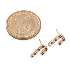 Christmas Rack Plating Brass Cubic Zirconia Stud Earrings&nbsp;EJEW-K245-55C-G