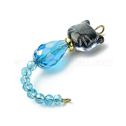Cat Shapes Glass Links Connector Charms&nbsp;PALLOY-JF03239