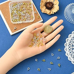 チベット風ハンガー 100色2個  保釈ビーズ  鉛フリー及びカドミウムフリー  ロンデル  アンティークシルバー＆アンティーク金色  6.5x2mm  穴：2mm  内径：3mm  50個/カラー&nbsp;FIND-YW0008-59