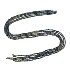 グラデーションカラーの天然サファイアビーズ連売り  多面カット  ラウンド  2mm  穴：0.5mm  約206~210個/連  15.08~15.39''（38.3~39.1センチメートル）&nbsp;G-F803-A01-01A