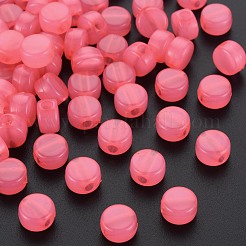 透明なアクリルビーズ  染め  フラットラウンド  ショッキングピンク  8.5x5.5mm  穴：2.5mm  約1774個/500g&nbsp;MACR-S373-05E-09