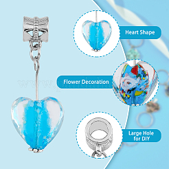 24Pcs 12 Colors Handmade Luminous Lampwork European Dangle Charms&nbsp;PALLOY-AB00087