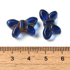 透明なランプワークビーズ  蝶  ダークブルー  11x19x6mm  穴：1mm  約55~65個/100g&nbsp;LAMP-P065-02A-08