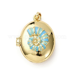 Brass Enamel Locket Pendants&nbsp;KK-F912-07G