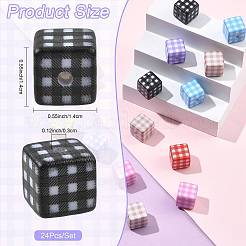 24Pcs 8 Colors Printed Opaque Acrylic Beads&nbsp;MACR-FS0002-47