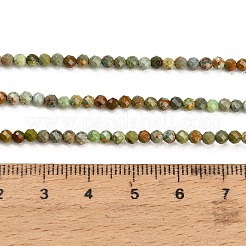 天然石湖北ターコイズビーズ連売り  多面カット  ラウンド  3mm  穴：0.7~0.8mm  約134~135個/連  14.96~15.20''（38~38.6cm）。&nbsp;GG-CBA4399-A01-02