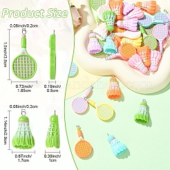 20Pcs 2 Styles Sports Opaque Resin Pendants&nbsp;RESI-YW0002-14