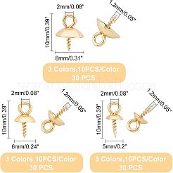 90個 9スタイル 304ステンレススチール ペグベイルペンダント  ハーフドライビーズ用  ミックスカラー  10x5~8mm  穴：2mm  ピン：1.2mm  10個/スタイル&nbsp;STAS-UN0026-41