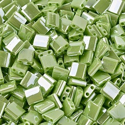 MIYUKIティラビーズ  日本製シードビーズ  2穴  （TL439)不透明なチャート再利用光沢  5x5x1.9mm  穴：0.8mm  約1180個/100g&nbsp;SEED-J020-TL439