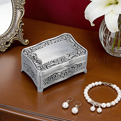 European Retro Floral Engraved Alloy Jewelry Boxes&nbsp;CON-WH0089-281