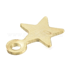 真鍮製チャーム  カドミウムフリー＆鉛フリー  スター  長持ちメッキ  24KGP本金メッキ  5x4x0.3mm  穴：0.5mm&nbsp;KK-H739-01A-G