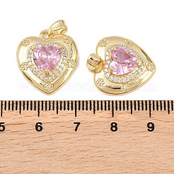 Brass Micro Pave Cubic Zirconia Pendants&nbsp;KK-H257-05G-02