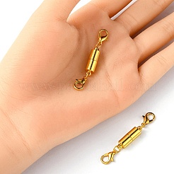 真鍮製マグネットクラスプ  ダブルカニカン付き  コラム  ゴールドカラー  45x7.5x6mm  カニカン:約11.8x7.5x2.8mm&nbsp;KK-YW0001-58G