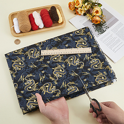 Japanese Style Dragon Cotton Fiber Cloth Fabric&nbsp;DIY-WH0591-417A