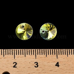 透明ガラスペンダント100個  多面カットフラットラウンドチャーム  透明  8x4mm  穴：1.2mm&nbsp;EGLA-D030-18A