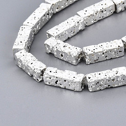 Electroplated Natural Lava Rock Beads Strands&nbsp;X-G-T114-63S