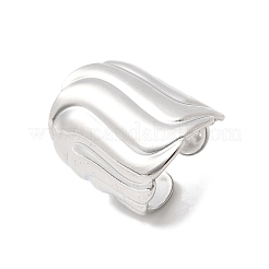 女性用304ステンレススチールオープンカフリング  ナゲット  ステンレス鋼色  26.5mm  内径：18.6mm&nbsp;RJEW-K313-17P