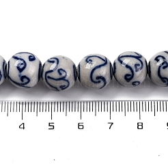 Handmade Blue and White Porcelain Beads Strands&nbsp;PORC-I027-01F
