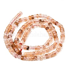 天然のヘマトイドクォーツ/鉄質クォーツの平石ビーズ連売り  ファセットロンデル  4x2.5mm  穴：0.9mm  約151~155個/連  14.57''~14.96''（37~38センチメートル）&nbsp;G-A299-A19-01