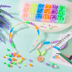 702Pcs 18 Styles Luminous Acrylic Beads&nbsp;MACR-TA0002-09