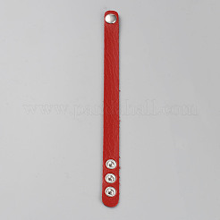Imitation Leather Simple Plain Cord Bracelet with Buckles&nbsp;BJEW-TAC0010-01A-01