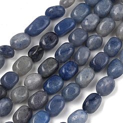 天然石ブルーアベンチュリンビーズ連売り  タンブルストーン  ナゲット  染め＆加熱  7~11x7~9x5~7mm  穴：1.2mm  約21~23個/連  7.09~7.48''（18~19センチメートル）&nbsp;GG-C286-A32