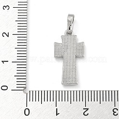 シェル付き真鍮ペンダント  カドミウムフリー＆鉛フリー  クロスチャーム  プラチナ  20x10.5x2.5mm  穴：3.5x6mm&nbsp;KK-D534-02P-01