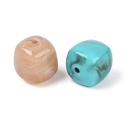 不透明なアクリルビーズ  正方形  ミックスカラー  17x16x16mm  穴：2.7mm&nbsp;X-OACR-ZX006-33M