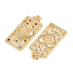 Brass Micro Pave Cubic Zirconia Pendants&nbsp;KK-C109-08A-G