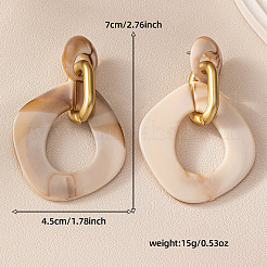 Resin Imitation Shell Dangle Stud Earrings&nbsp;WG25AAC-02